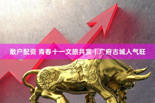 散户配资 青春十一文旅共赏丨广府古城人气旺